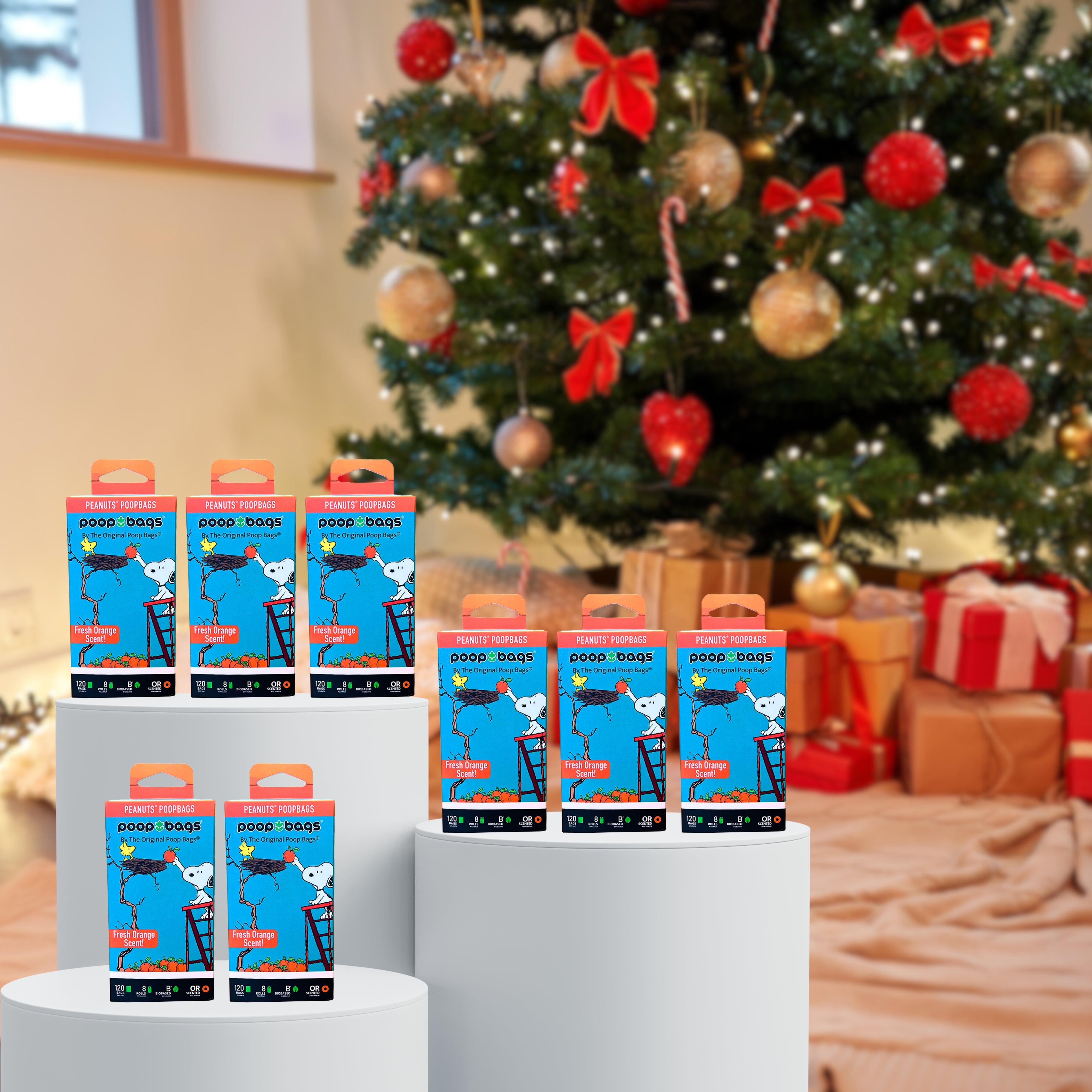 Stocking Stuffer Snoopy Orange Scented Leash Roll Bundle