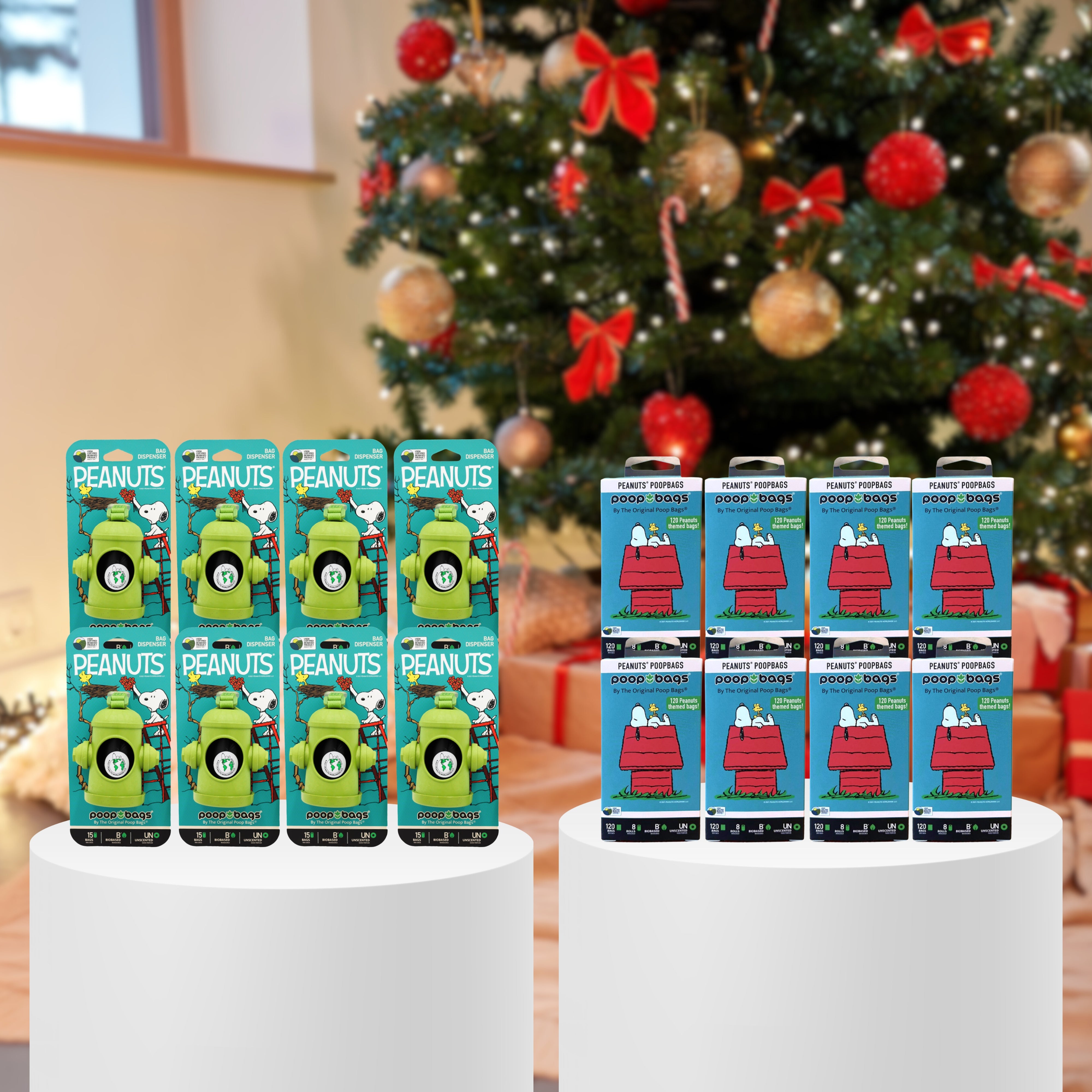 Stocking Stuffer Snoopy Unscented Leash Rolls + Snoopy Hydrant Dispenser Bundle