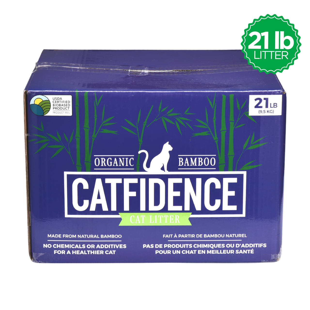 Catfidence® 21 lb Bamboo Cat Litter Box 