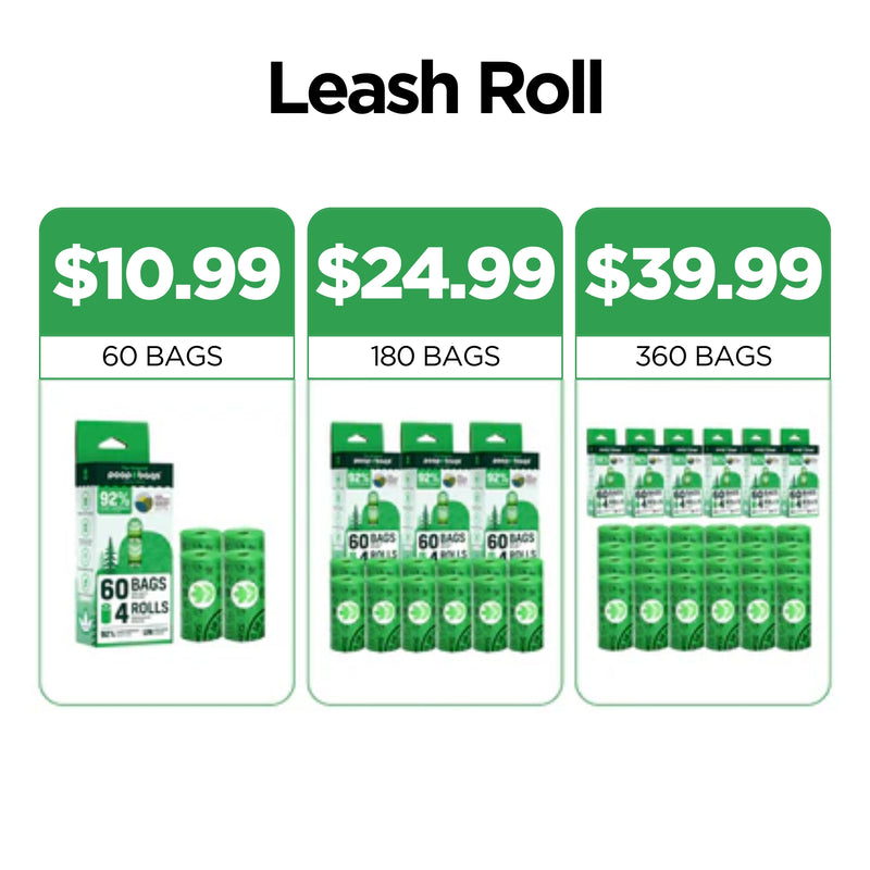 Best environmentally friendly dog poop bags made from 92% plants with leak-proof, extra-thick, USDA certified materials.