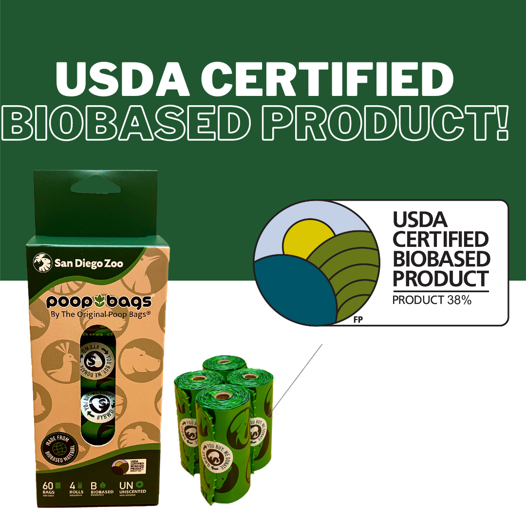 60 USDA Biobased San Diego Zoo Leash Rolls Poop Bags