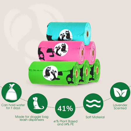 Lavender-Scented Colorful Poop Bags