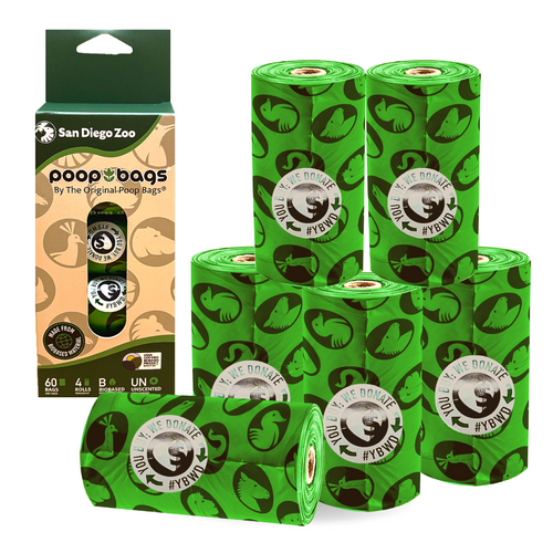 60 USDA Biobased San Diego Zoo Leash Rolls Poop Bags