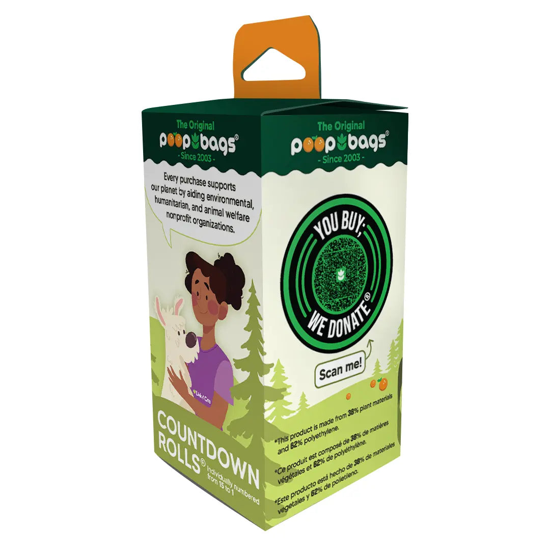 Countdown Rolls® Orange Scented Leash Roll Poop Bags