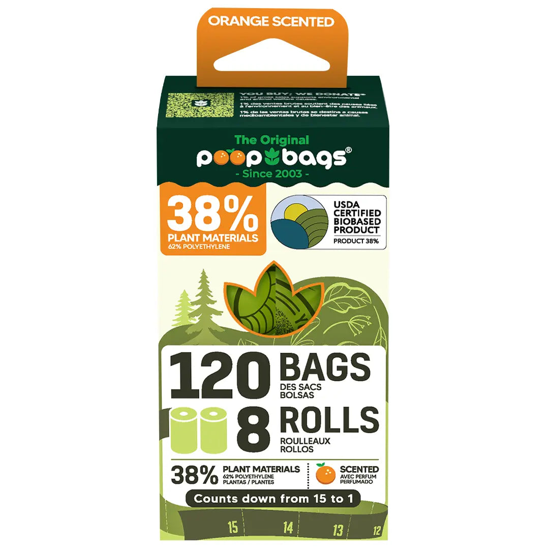 Countdown Rolls® Orange Scented Leash Roll Poop Bags
