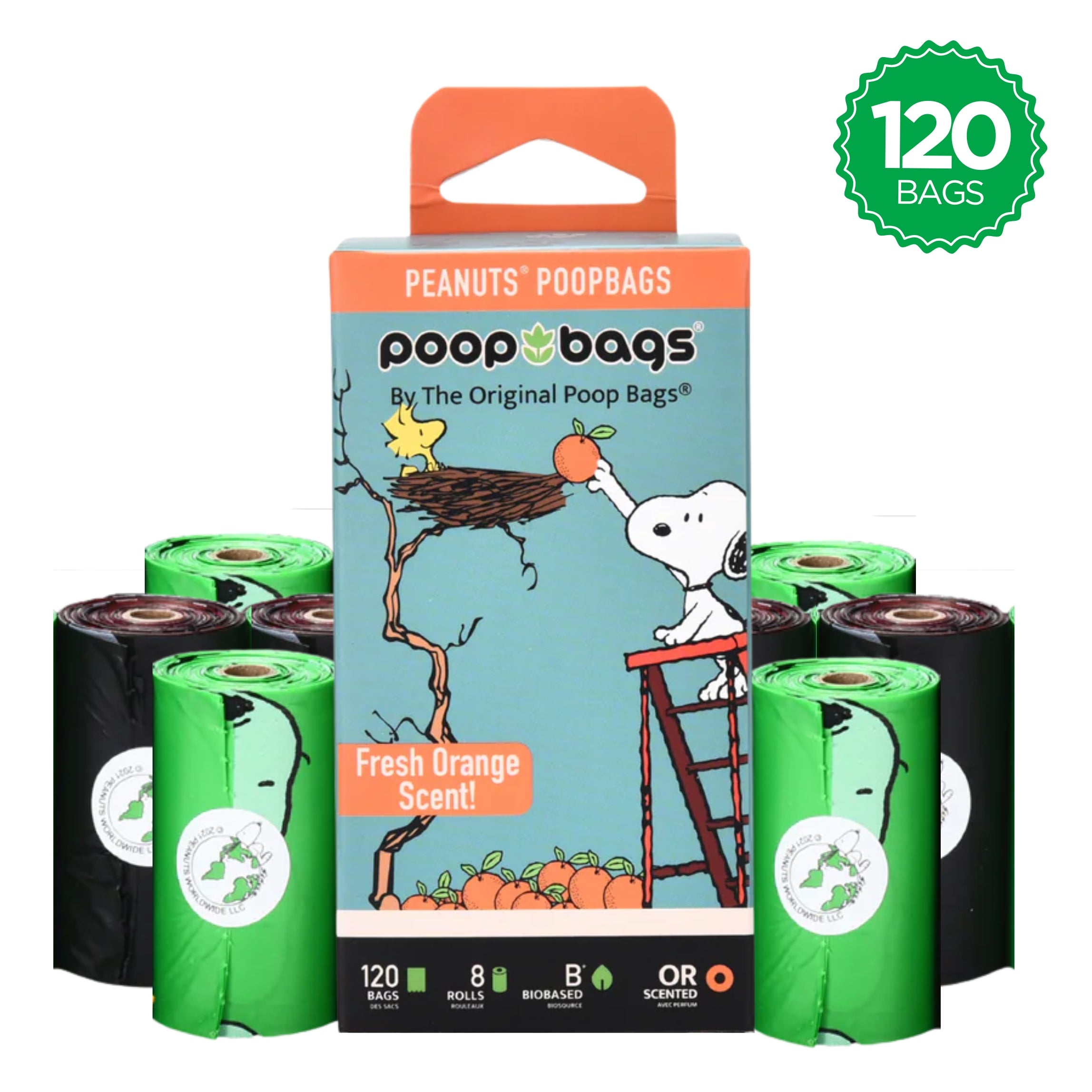 Snoopy® Orange Scented Leash Roll Poop Bags