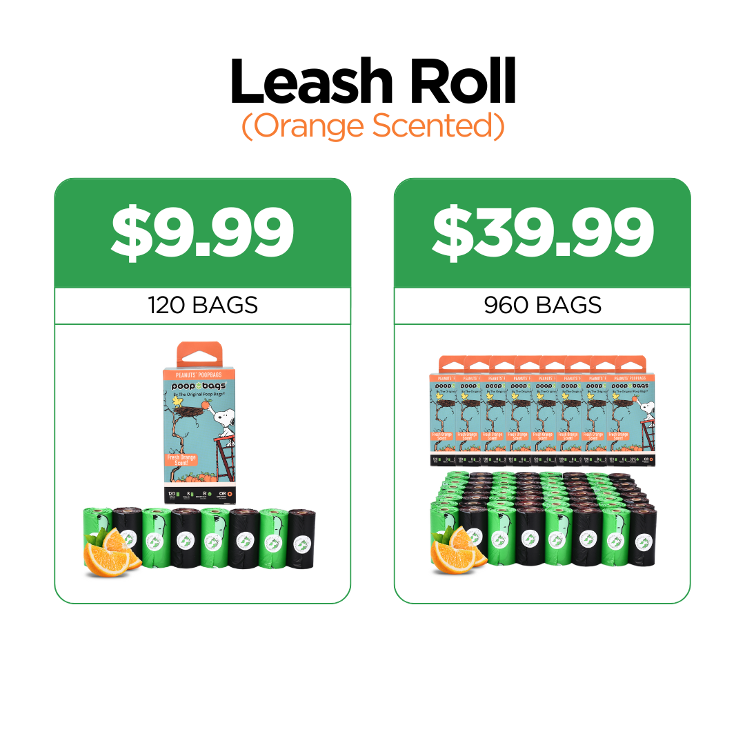 Orange Scented Leash Roll Poop Bags