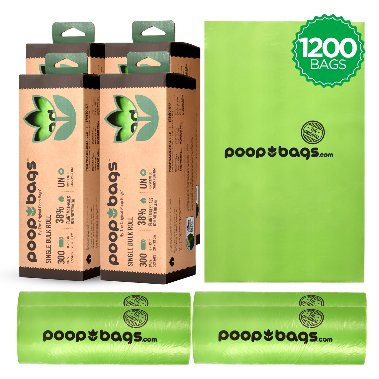 Poop Bags single bulk roll dog waste bags