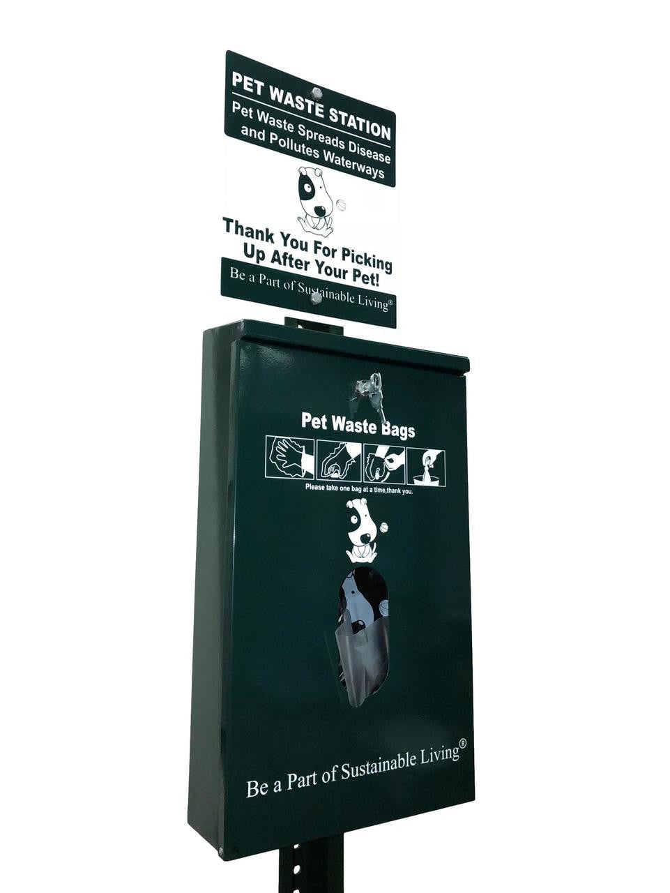 Dog waste station front and sign card
