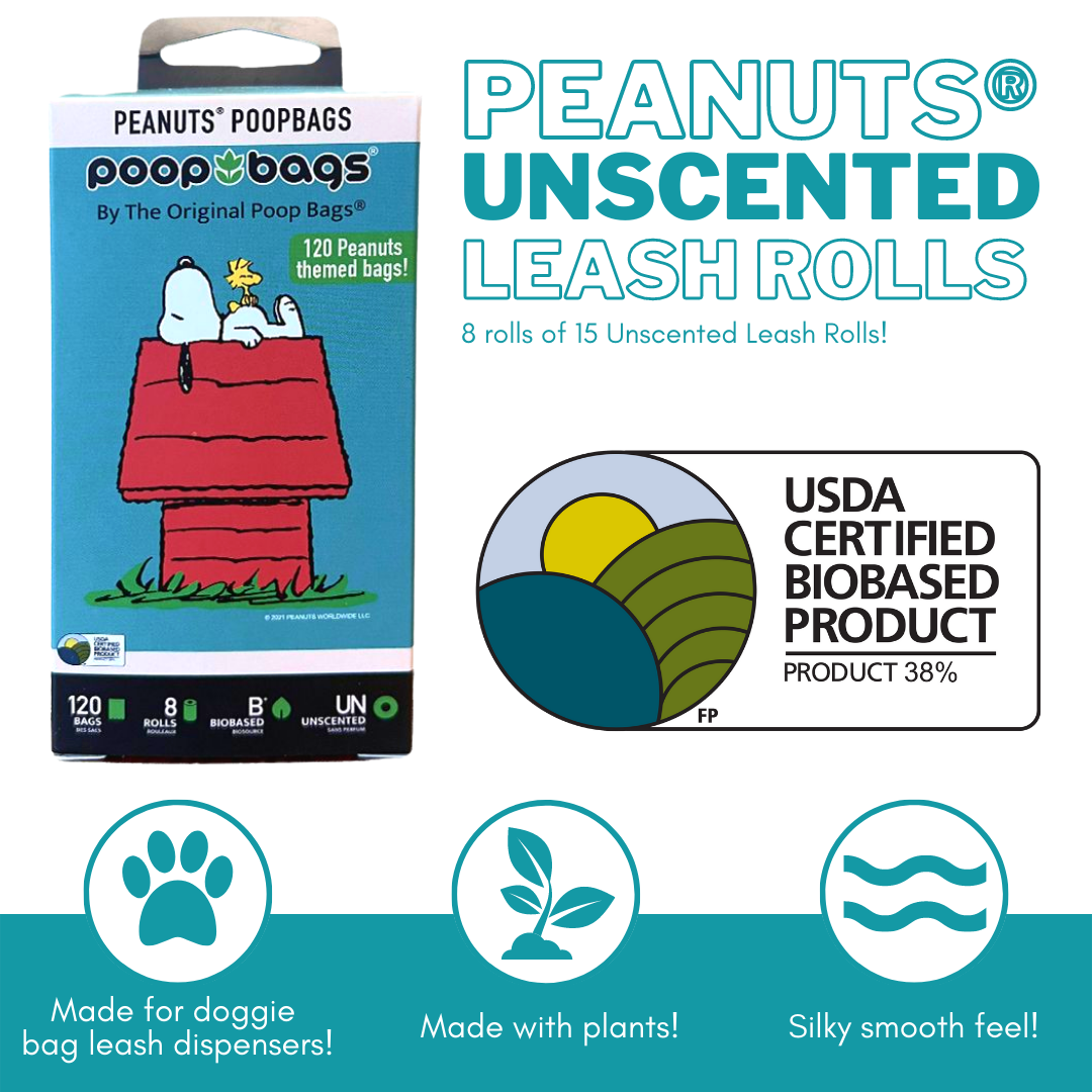 960 USDA Biobased Peanuts Unscented Leash Rolls Bundle
