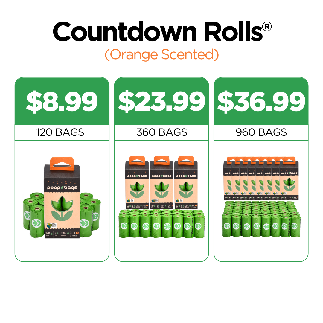 Countdown Rolls® Orange Scented Leash Roll Poop Bags