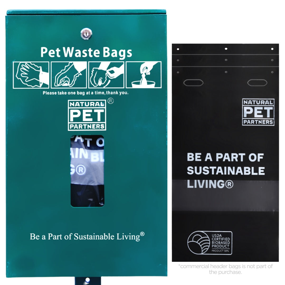 Commercial Dog Station Kit Flat Header Pull-Strap Poop Bags