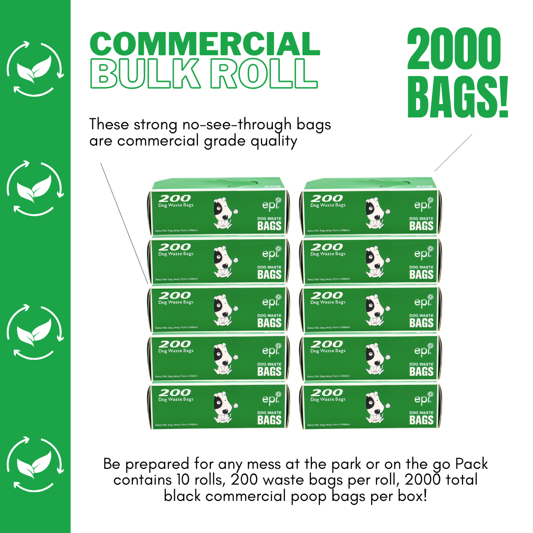 2,000 Commercial Bulk Rolls Poop Bags