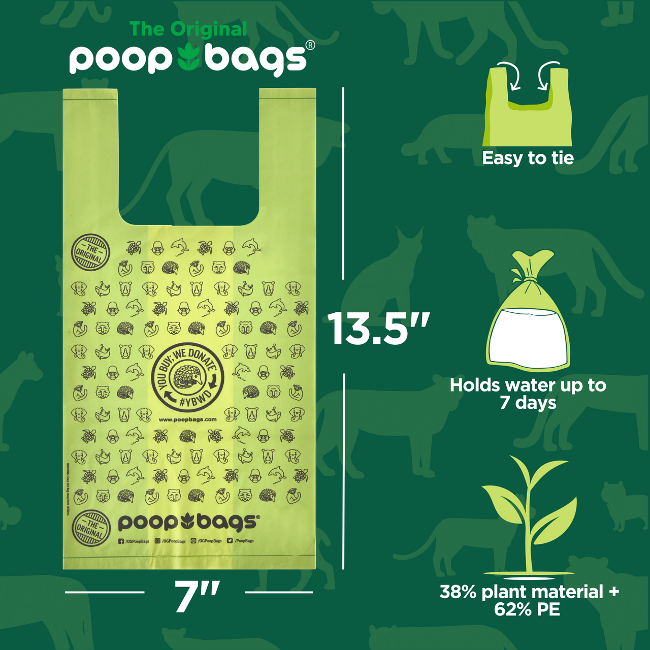 The Original Poop Bags® 240 Handle Tie Poop Bags
