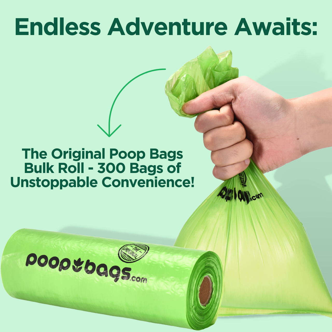The Original Poop Bags® 1200 USDA Certified Biobased Doggy Bags in Bulk Roll