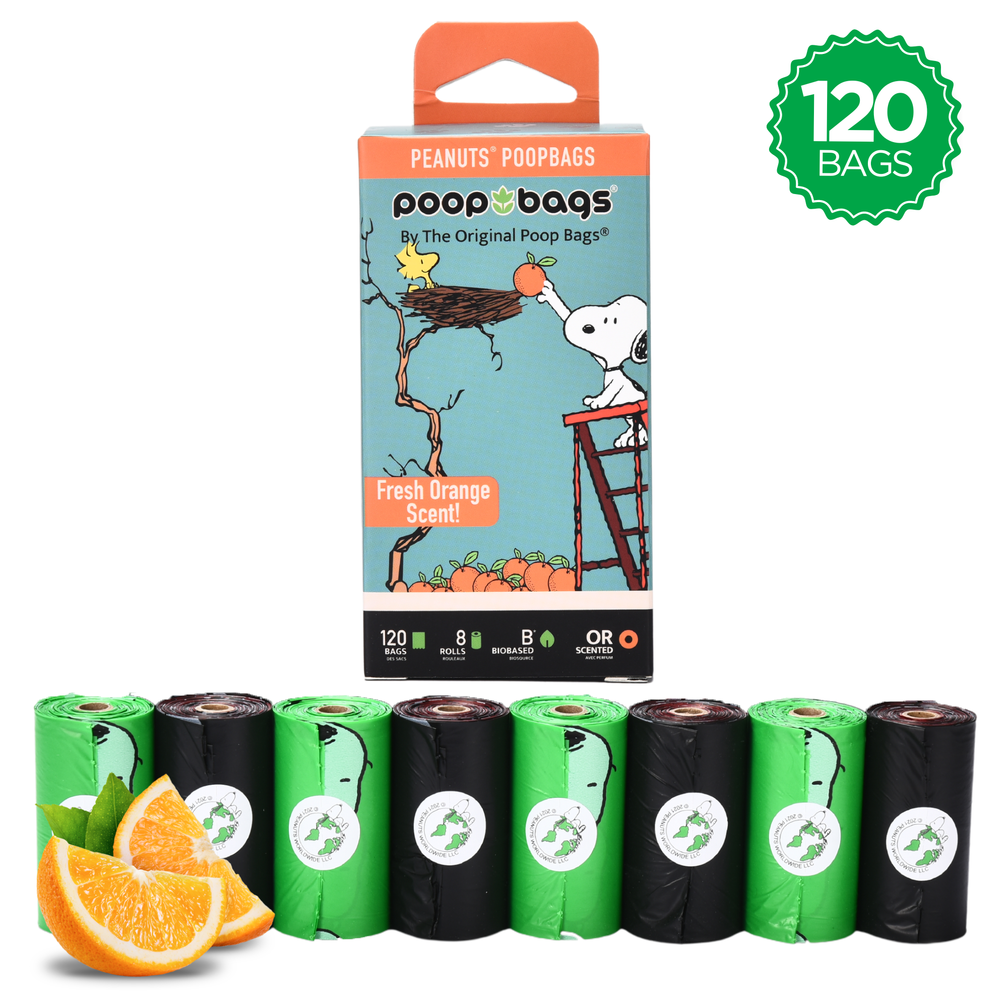 Orange Scented Leash Roll Poop Bags