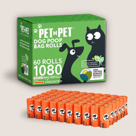41% Plant-based Poop Bags - Orange